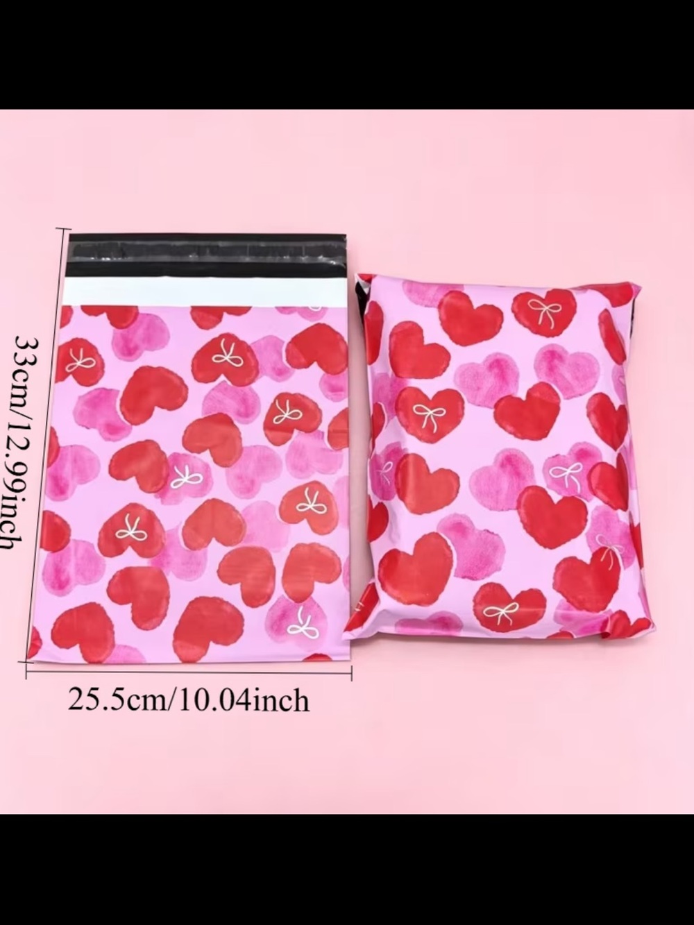 Love Pink and Red Heart Print Poly Mailers (7)
